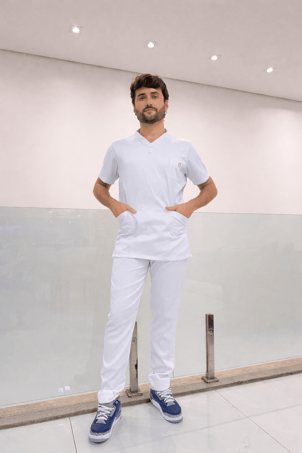 Jaleco Conjunto Scrub Masculino - Jaleca - Branco, GG