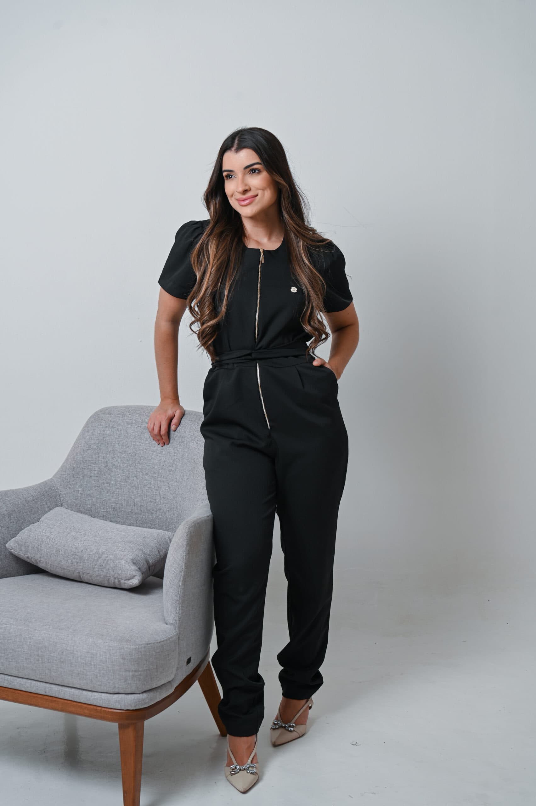 Jaleco Macacão Paris Feminino - Jaleca - Preto, G