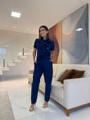 Jaleco Conjunto Laço Feminino - Jaleca Marinho