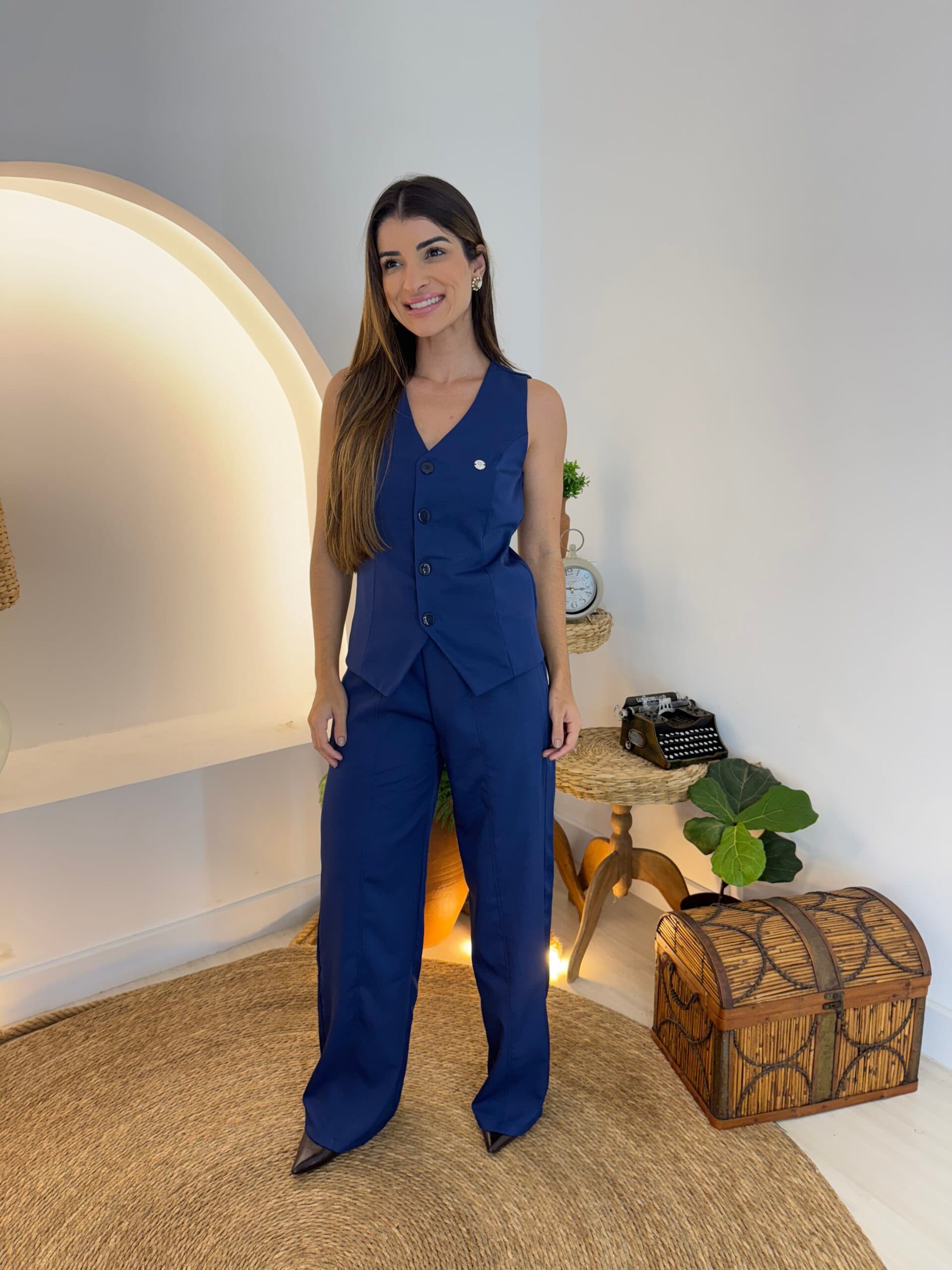 Jaleco Conjunto Executiva Feminino - Jaleca - Marinho, G