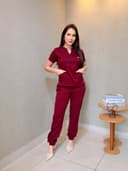 Jaleco Conjunto Scrub Feminino - Jaleca - Vinho, PP