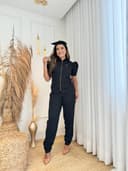 Jaleco Conjunto Princesa Nobre Feminino - Jaleca - Preto, G