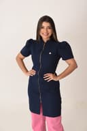 Jaleco Slim Princesa Manga Curta Feminino - Jaleca - Marinho, M