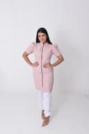Jaleco Slim Princesa Manga Curta Feminino - Jaleca - Rosê, G
