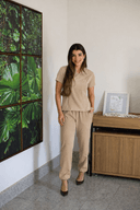 Jaleco Conjunto Scrub Feminino - Jaleca - Areia, GG