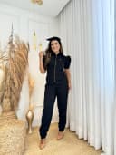 Jaleco Conjunto Princesa Nobre Feminino - Jaleca - Preto, G
