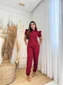 Jaleco Conjunto Princesa Nobre Feminino - Jaleca - Vinho, G