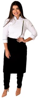 Jaleco Conjunto Dólmã Cozinheiro Feminino - Jaleca - Branco, PP