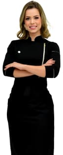 Jaleco Conjunto Dólmã Cozinheiro Feminino - Jaleca - Preto, PP