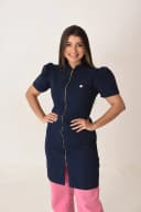 Jaleco Slim Princesa Manga Curta Feminino - Jaleca - Marinho, GG