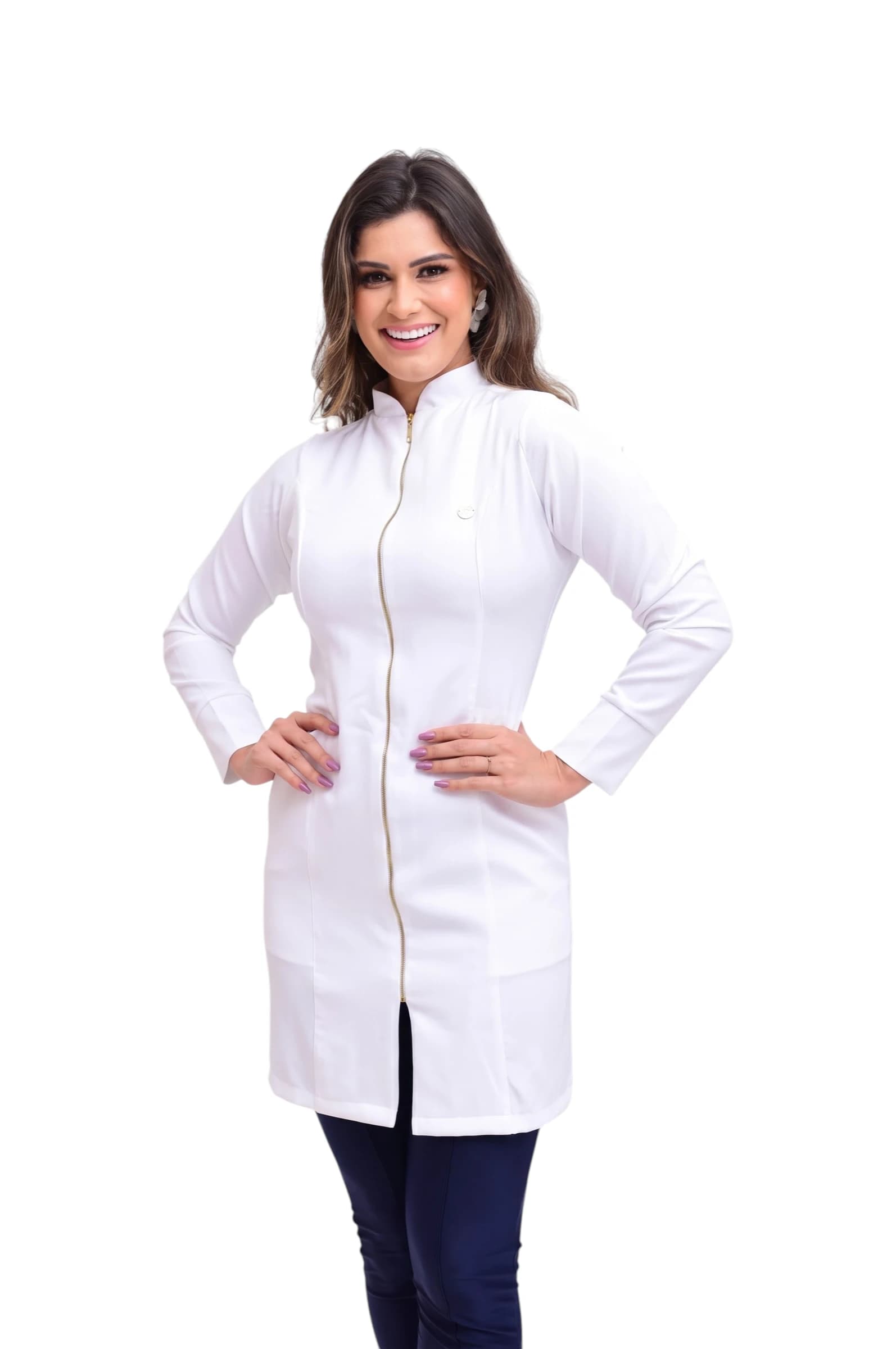 Jaleco Slim Duquesa Feminino - Jaleca Areia