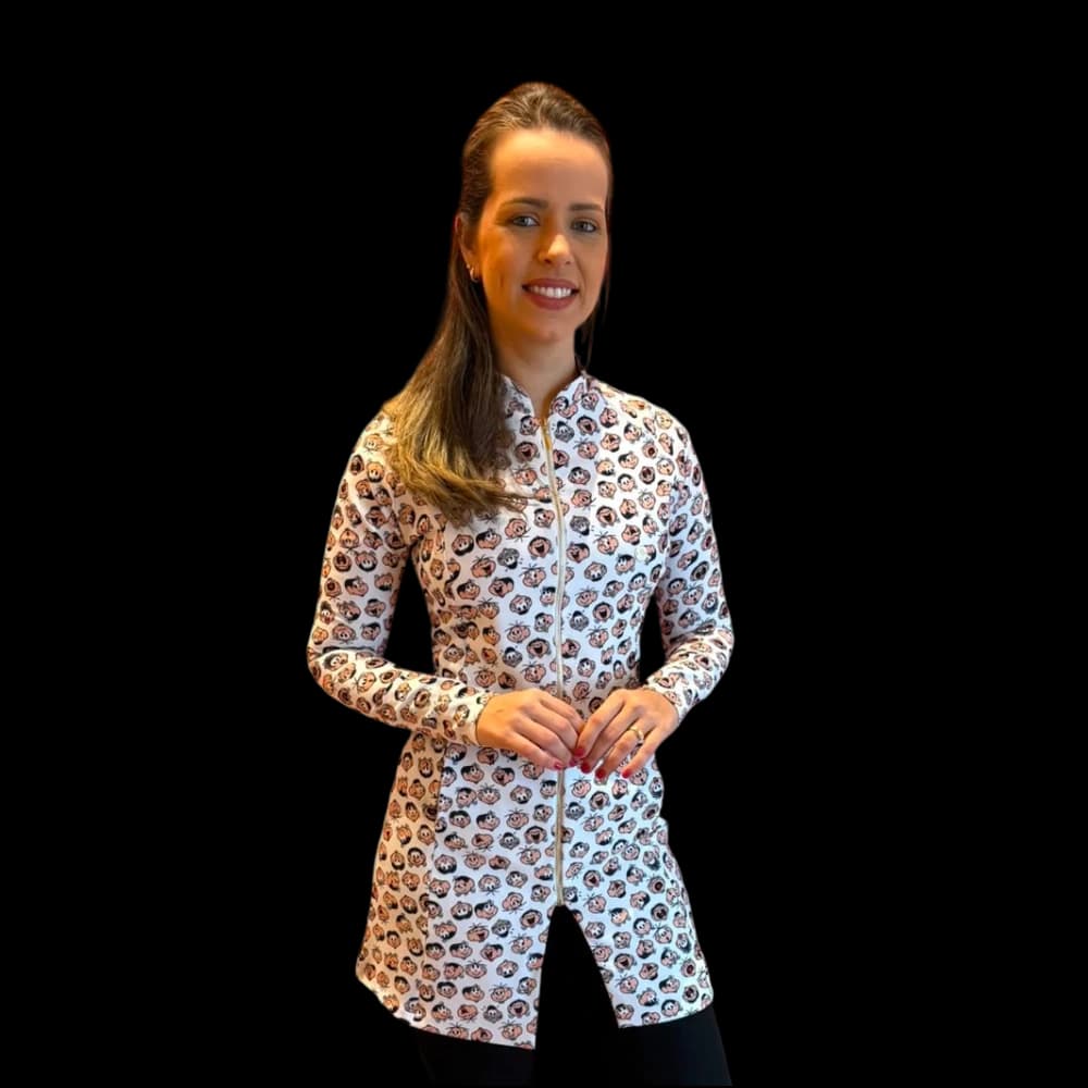 Jaleco Slim Tradicional Turma da Mônica Feminino - Jaleca Estampado