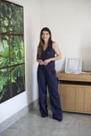 Jaleco Conjunto Executiva Feminino - Jaleca - Marinho Giz, GG