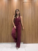 Jaleco Conjunto Executiva Feminino - Jaleca - Vinho Giz, GG