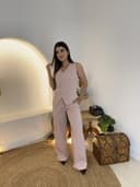 Jaleco Conjunto Executiva Feminino - Jaleca - Rosê, GG