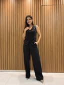 Jaleco Conjunto Executiva Feminino - Jaleca - Preto Giz, GG
