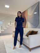 Jaleco Conjunto Laço Feminino - Jaleca Marinho