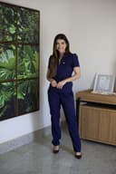 Jaleco Conjunto Puff Zíper Feminino - Jaleca Marinho