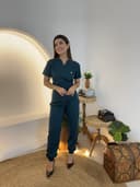 Jaleco Conjunto Scrub Feminino - Jaleca - Verde Musgo, G