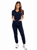 Jaleco Conjunto Scrub Class Feminino - Jaleca - Azul Marinho, G3