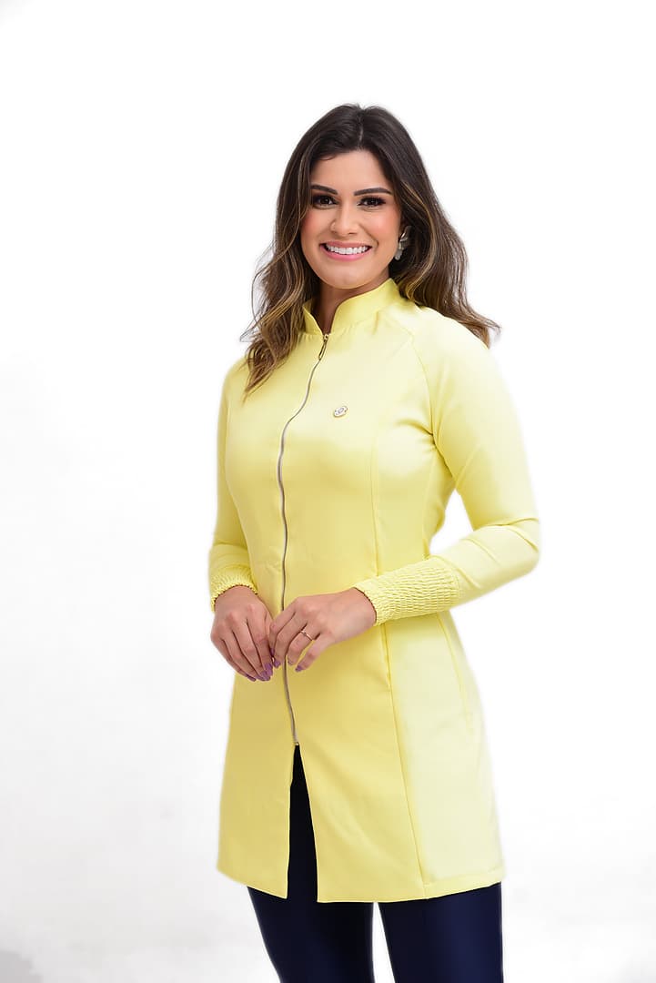 Jaleco Slim Elastex Feminino - Jaleca Amarelo