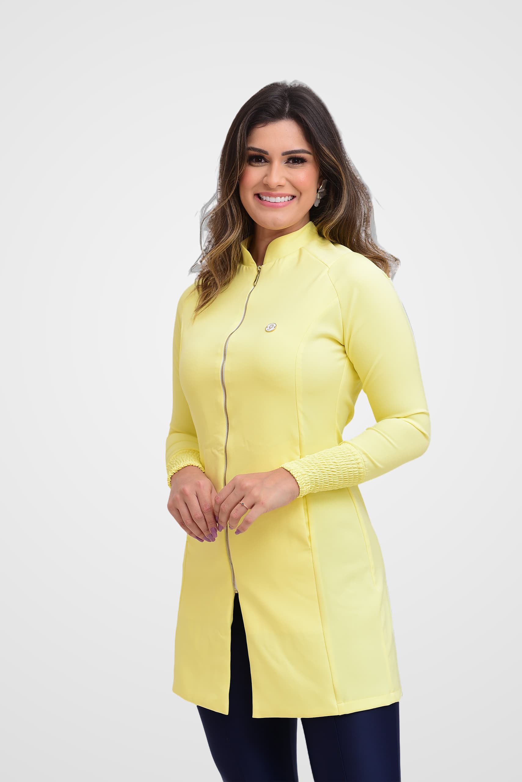Jaleco Slim Elastex Feminino - Jaleca Amarelo
