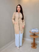 Jaleco Feminino Slim Gold Premium com Elastano - Jaleca - Areia, G