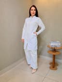 Jaleco Slim Duquesa Feminino - Jaleca Areia