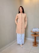 Jaleco Slim Duquesa Feminino - Jaleca - Areia, GG