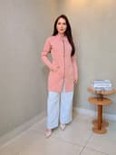 Jaleco Slim Tradicional Feminino - Jaleca - Rosê Escuro, GG