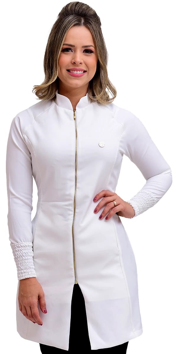 Jaleco Slim Elastex Feminino - Jaleca - Branco, PP
