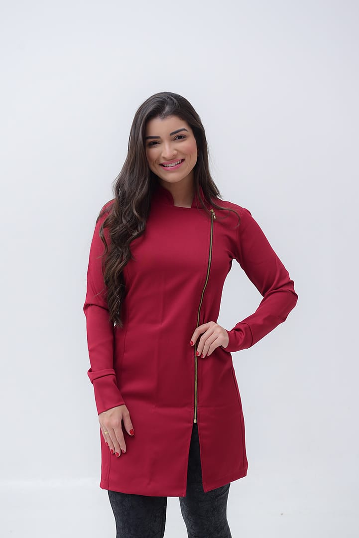 Jaleco Slim Feminino Lateral - Jaleca - Vinho, GG