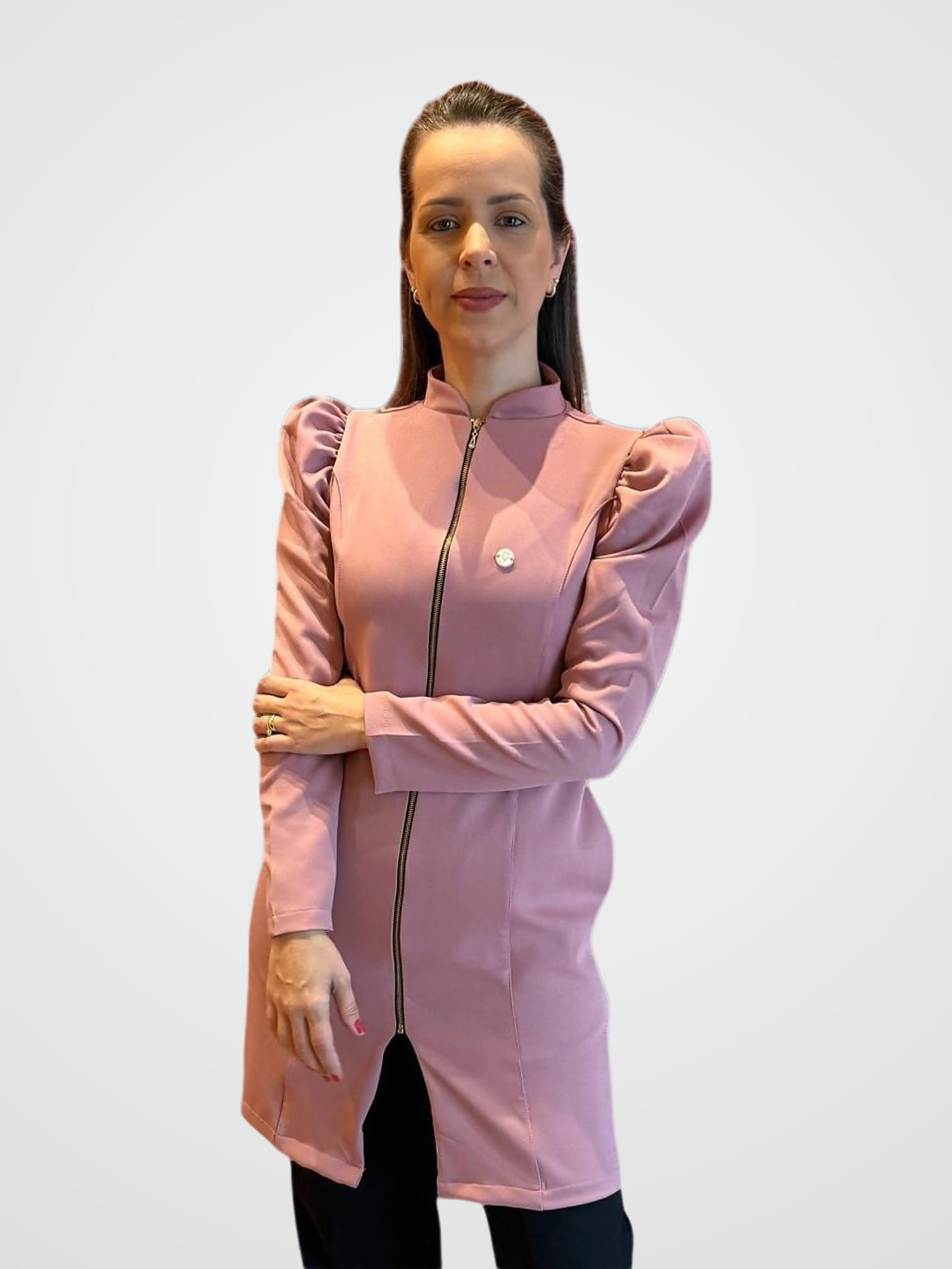 Jaleco Slim Princesa Feminino - Jaleca - Rosê, PP