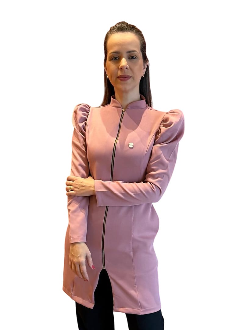 Jaleco Slim Princesa Feminino - Jaleca - Rosê, PP