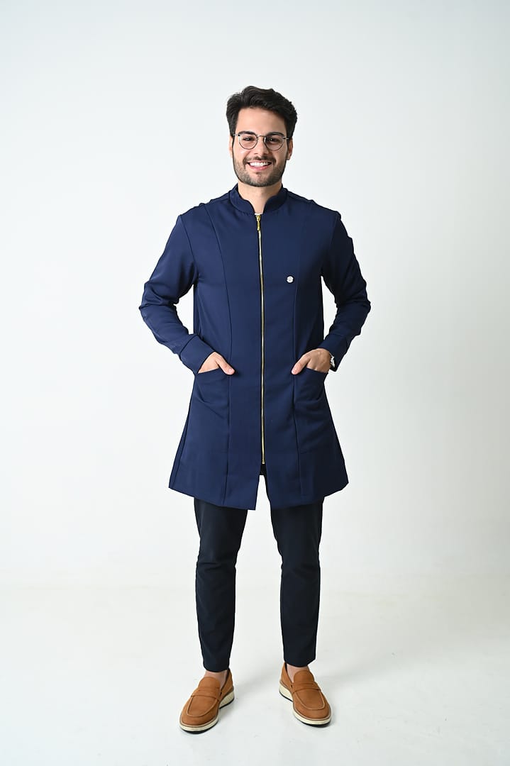 Jaleco Slim Tradicional Masculino - Jaleca - Marinho, P