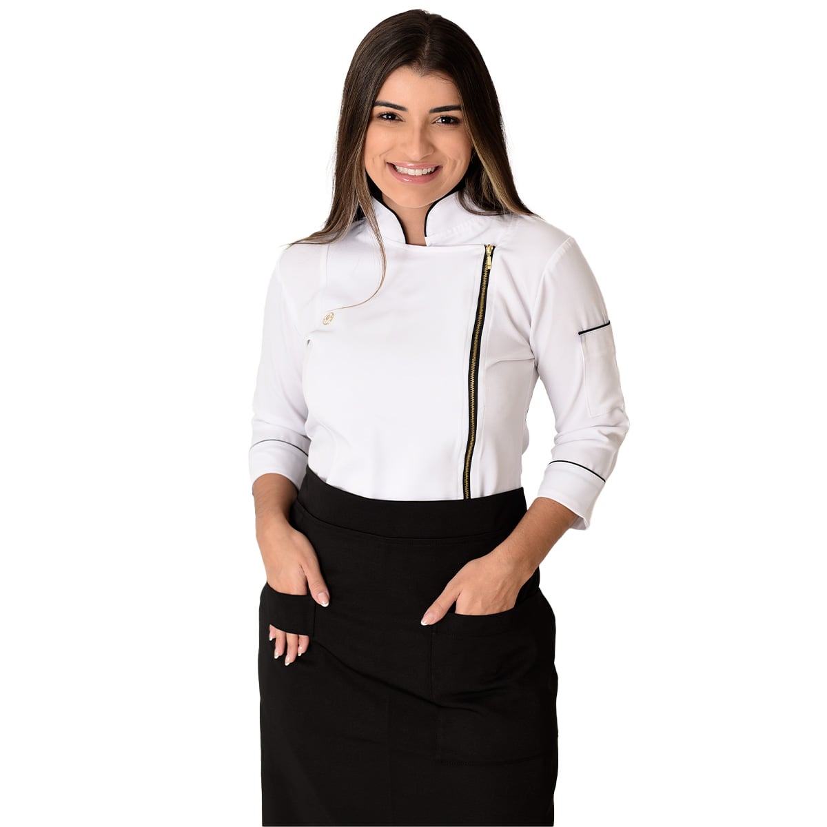 Jaleco Conjunto Dólmã Cozinheiro Feminino - Jaleca Branco