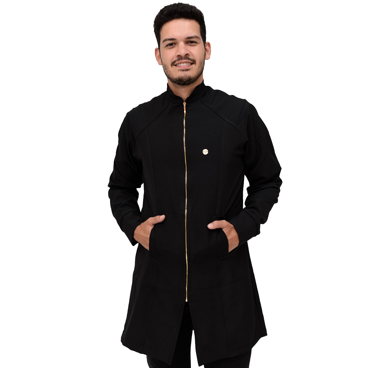 Jaleco Slim Recortes Masculino - Jaleca - Preto, PP