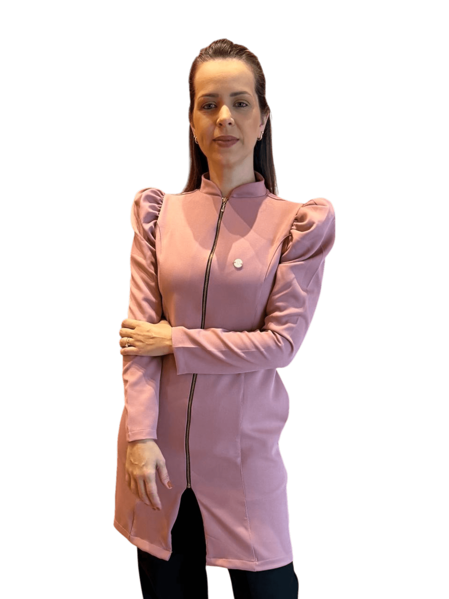 Jaleco Slim Princesa Feminino - Jaleca - Rosê, GG