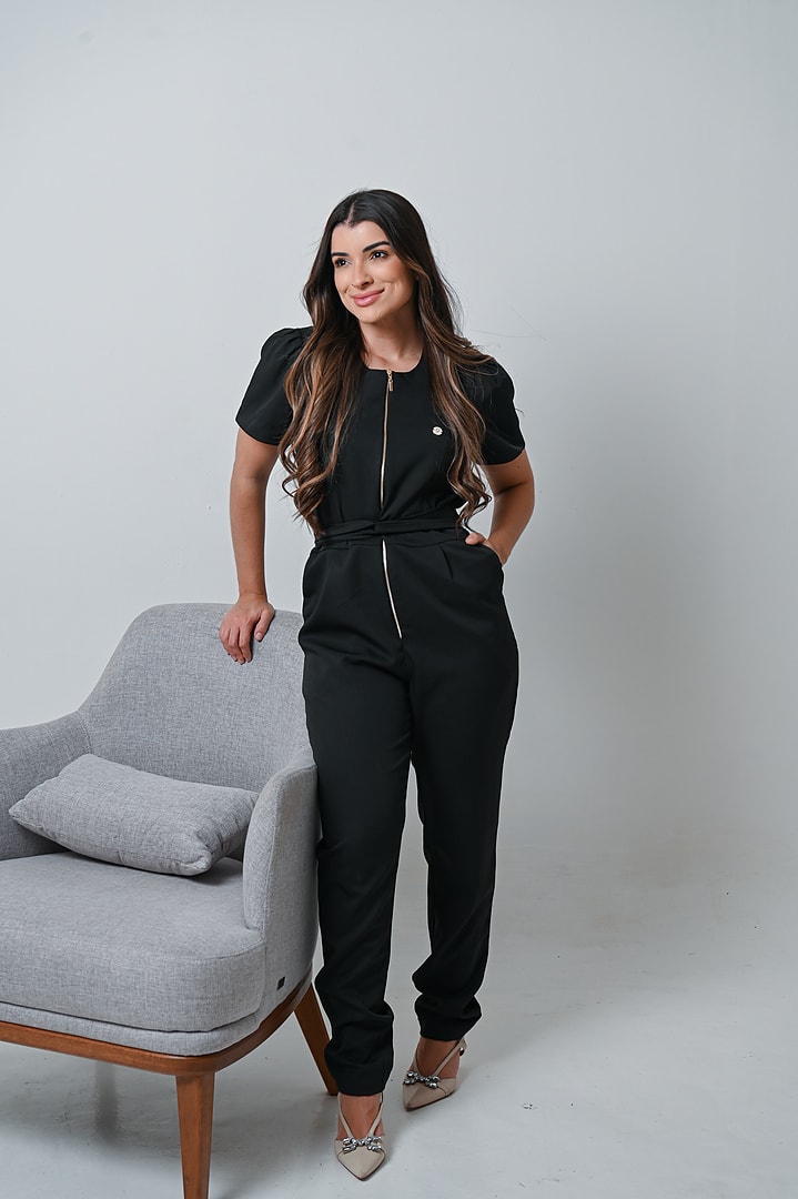 Jaleco Macacão Paris Feminino - Jaleca - Preto, G
