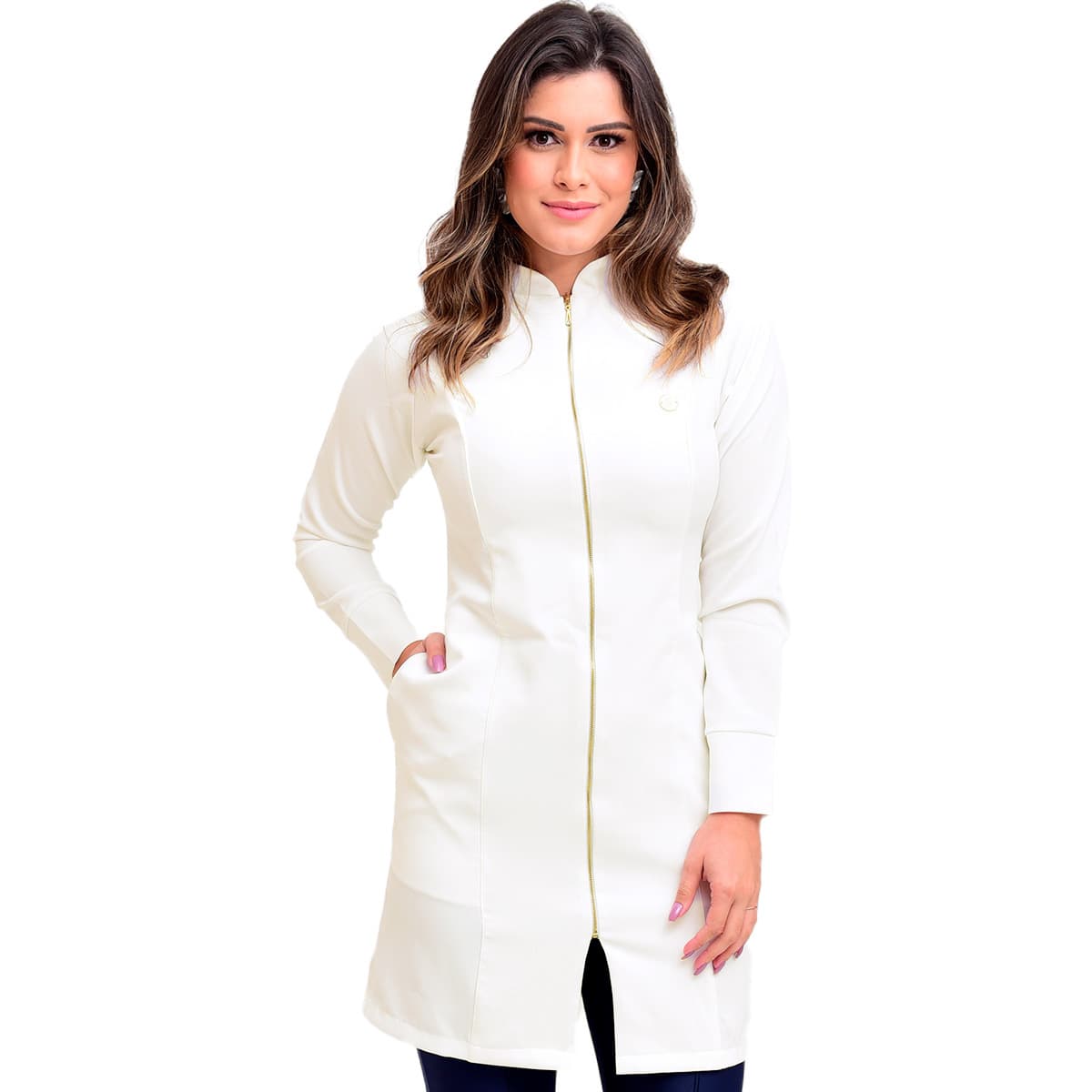 Jaleco Slim Duquesa Feminino Várias Cores - Jaleca Areia