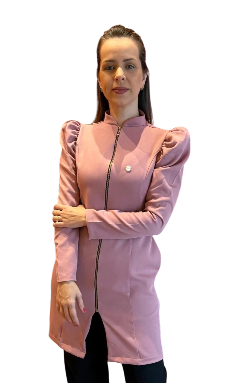 Jaleco Slim Princesa Feminino - Jaleca - Rosê, GG