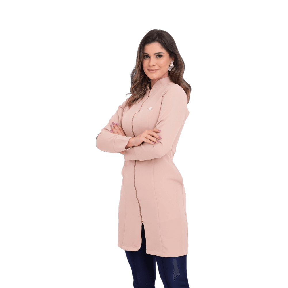 Jaleco Slim Tradicional Feminino - Jaleca - Rosê, GG