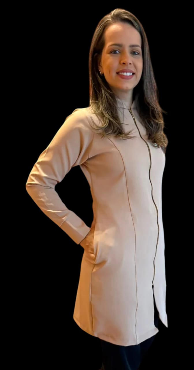 Jaleco Slim Duquesa Feminino - Jaleca - Areia, PP