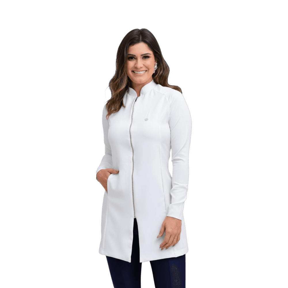 Jaleco Slim Tradicional Feminino - Jaleca Azul Bebê