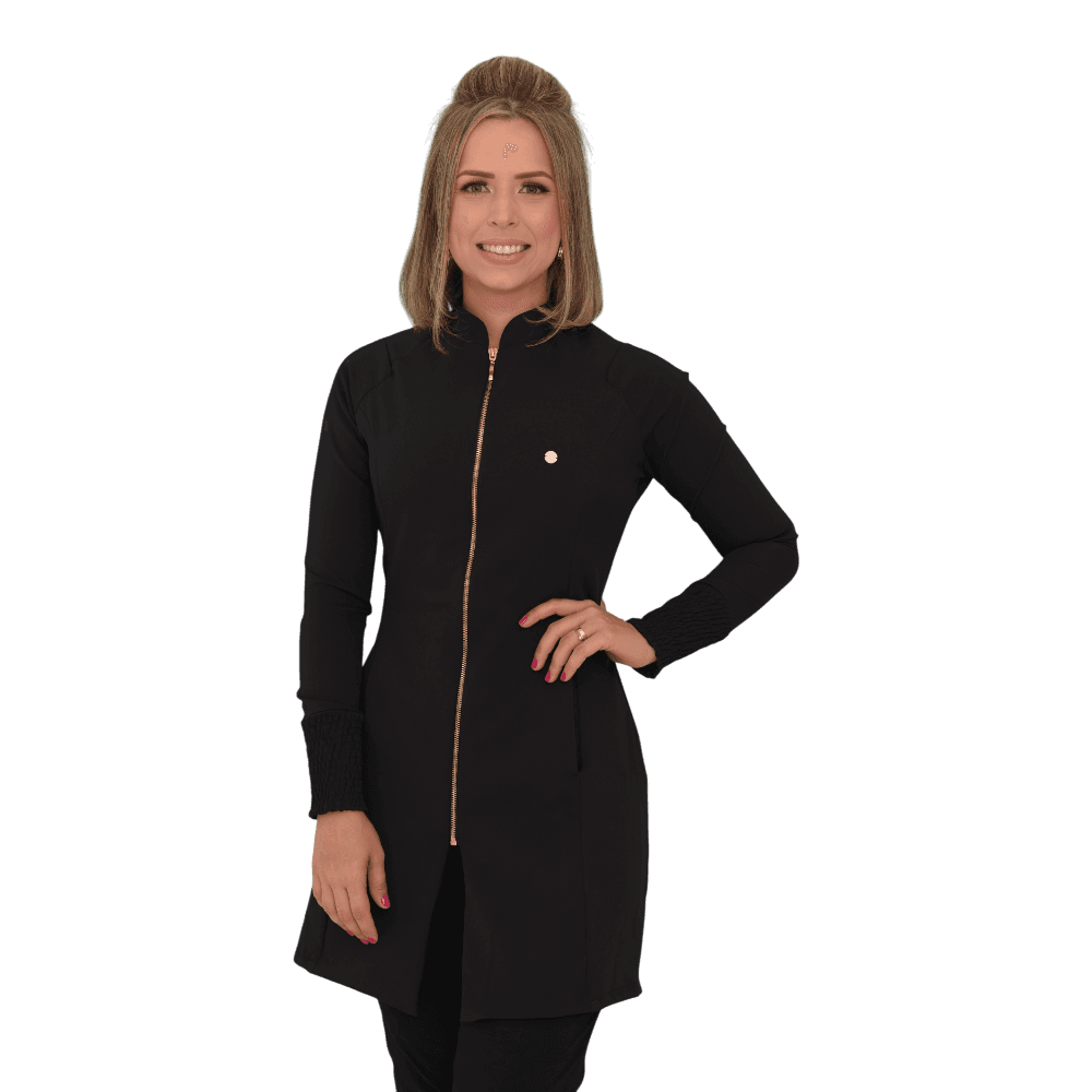 Jaleco Slim Tradicional Feminino - Jaleca - Preto, G3
