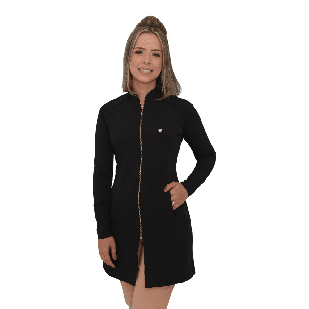 Jaleco Slim Tradicional Feminino - Jaleca - Preto, G1