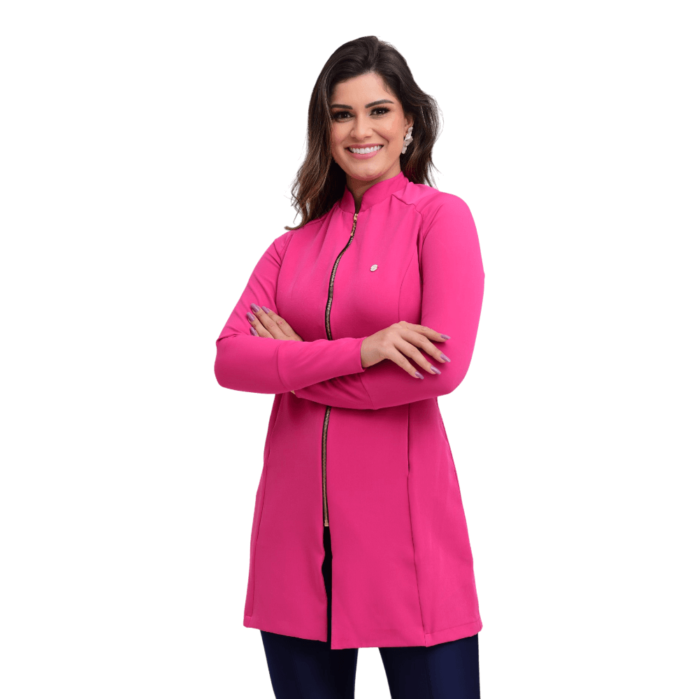Jaleco Slim Tradicional Feminino - Jaleca - Pink, GG