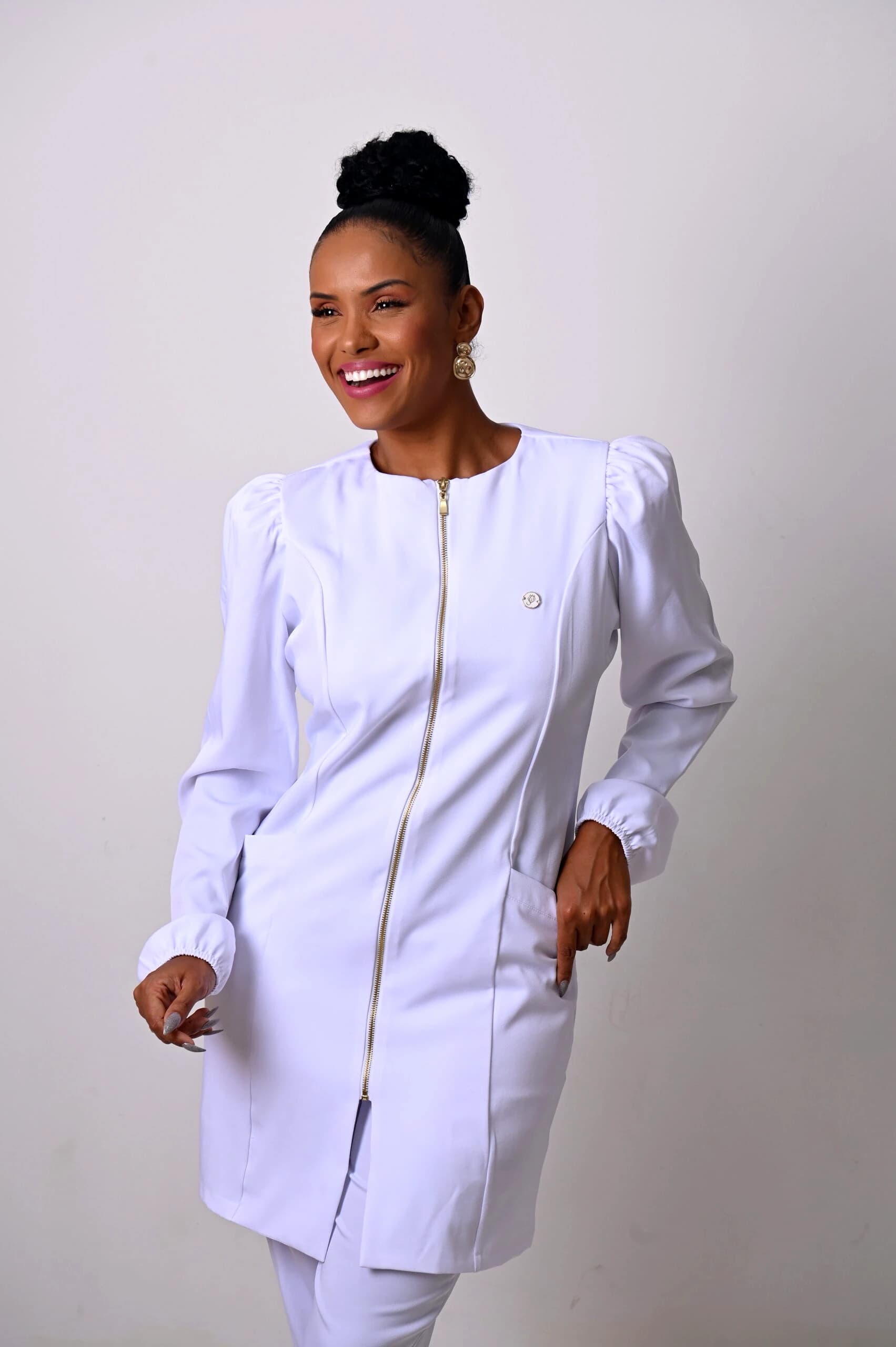 Jaleco Slim Gold Feminino - Jaleca - Branco, G