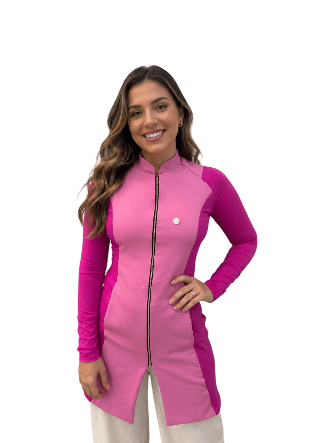 Jaleco Slim New com Malha Tecnológica Feminino - Jaleca Pêssego