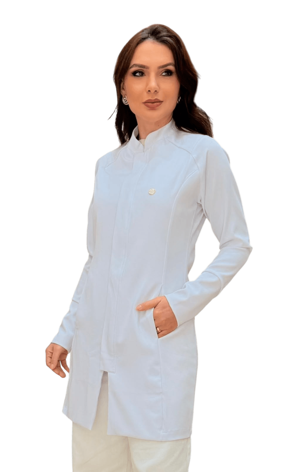 Jaleco Slim Tradicional Pala Feminino - Jaleca Branco